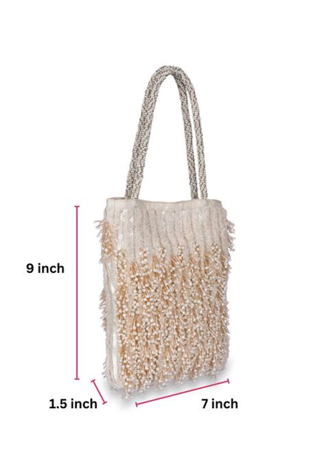 Buy_ETCETERA_Off White Bugle Beads Embellished Cotton Tote Bag_Online_at_Aza_Fashions