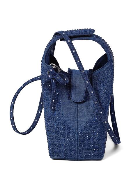 Buy_Etcetera_Blue Crystals Embellished Handbag _Online_at_Aza_Fashions