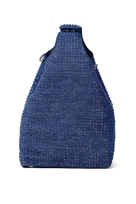 Buy_Etcetera_Blue Crystals Embellished Handbag 
