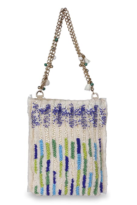 Etcetera Beads Embellished Cotton Tote Bag 