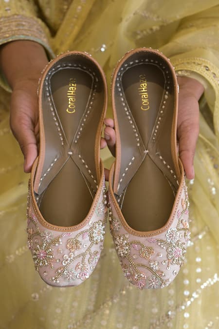 Coral Haze Vanya Embellished Juttis 