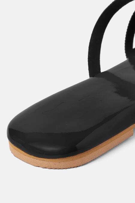 Shop Zori World Black Venom Stone Embellished Flats Online at Aza Fashions Shop_Zori World_Black Venom Stone Embellished Flats_Online_at_Aza_Fashions