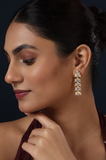 MINAKI Kundan Embellished Earrings 