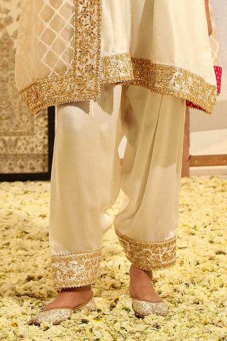 Buy Sheetal Batra Ivory Silk, Chanderi, Bamboo, Tissue Embroidery Intezaar Kurta And Salwar Set Online at Aza Fashions Buy_Sheetal Batra_Ivory Silk, Chanderi, Bamboo, Tissue Embroidery Intezaar Kurta And Salwar Set _Online_at_Aza_Fashions