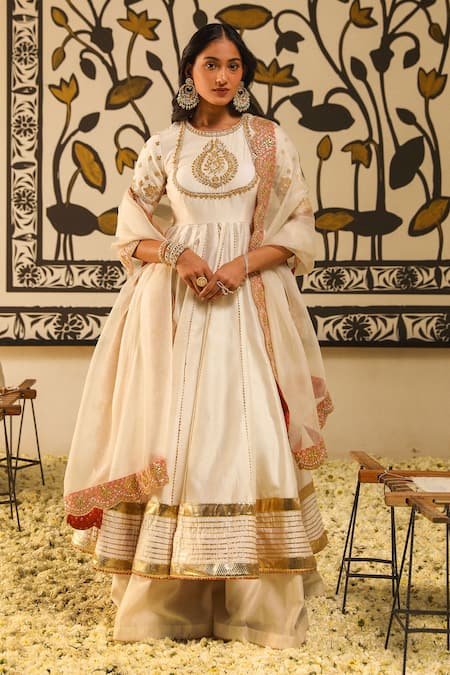 Sheetal Batra Irshaad Gota Patti Embroidered Anarkali Skirt Set 