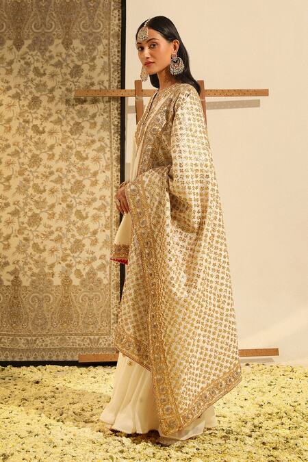 Buy Sheetal Batra Ivory , Organza, Chanderi Shamshul Dabka Kurta And Gharara Set Online at Aza Fashions Buy_Sheetal Batra_Ivory , Organza, Chanderi Shamshul Dabka Kurta And Gharara Set _Online_at_Aza_Fashions