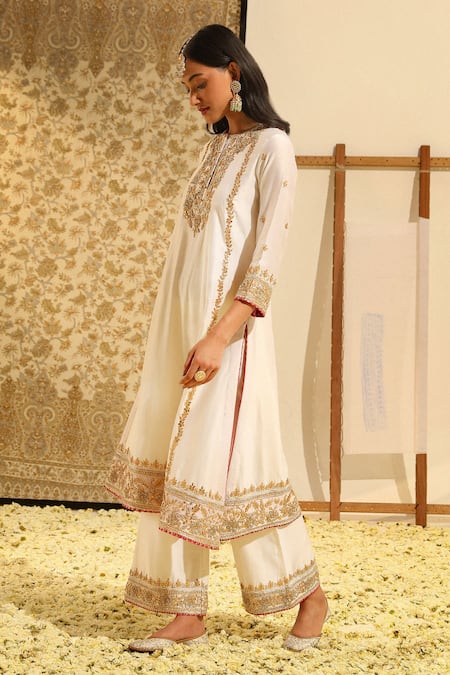 Sheetal Batra Ivory , Chanderi, Organza Gota Patti, Shiza Kurta And Palazzo Set Online at Aza Fashions Sheetal Batra_Ivory , Chanderi, Organza Gota Patti, Shiza Kurta And Palazzo Set _Online_at_Aza_Fashions