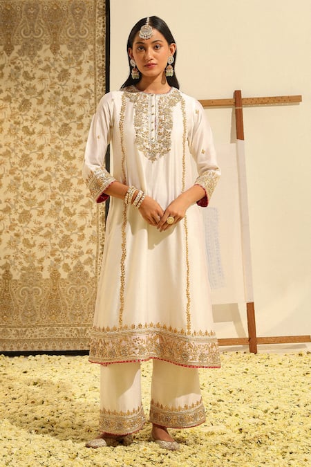 Sheetal Batra Ivory , Chanderi, Organza Gota Patti, Shiza Kurta And Palazzo Set at Aza Fashions Sheetal Batra_Ivory , Chanderi, Organza Gota Patti, Shiza Kurta And Palazzo Set _at_Aza_Fashions