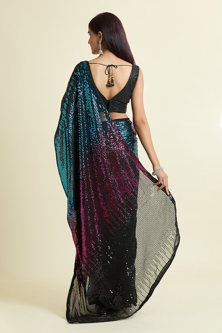 Samyukta Singhania Gradient Sequin Saree With Unstitched Blouse Piece 