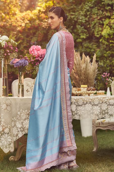 Kasturi Kundal Jane Austen Zari Handloom Saree With Unstitched Blouse Piece 
