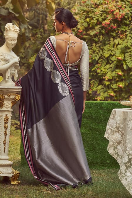 Kasturi Kundal Anne Frank Zari Handloom Saree With Unstitched Blouse Piece 