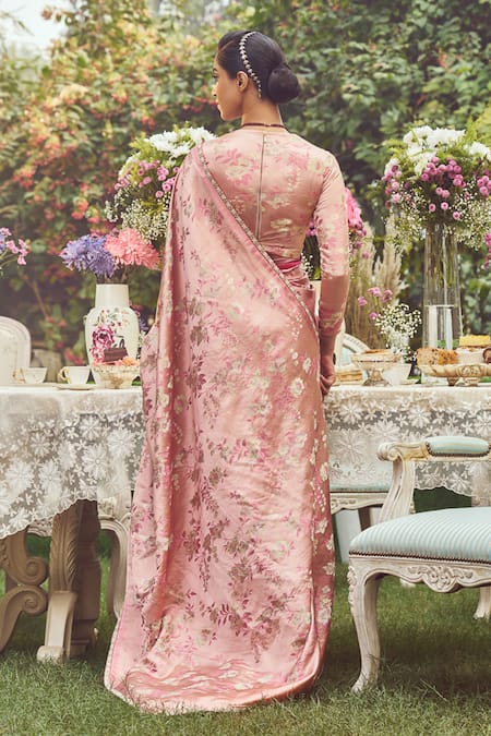 Kasturi Kundal Madam Bovary Handloom Saree With Unstitched Blouse Piece 