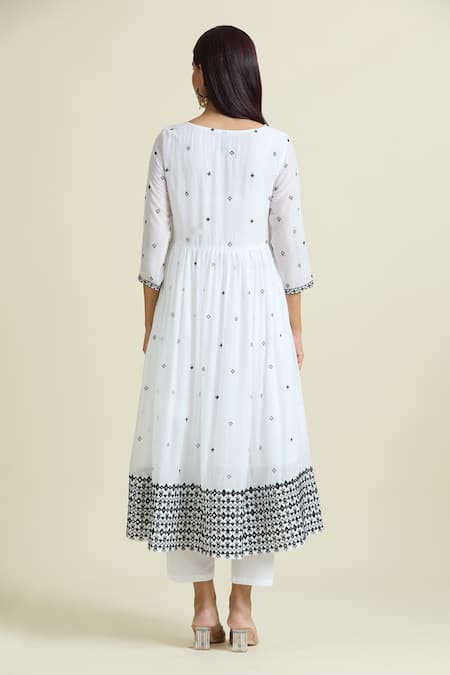 Samyukta Singhania Mirror Embroidered Anarkali & Pant Set 
