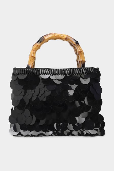 Aanchal Sayal Black Sequin Twilight Paillette Embellished Bag Online at Aza Fashions Aanchal Sayal_Black Sequin Twilight Paillette Embellished Bag_Online_at_Aza_Fashions