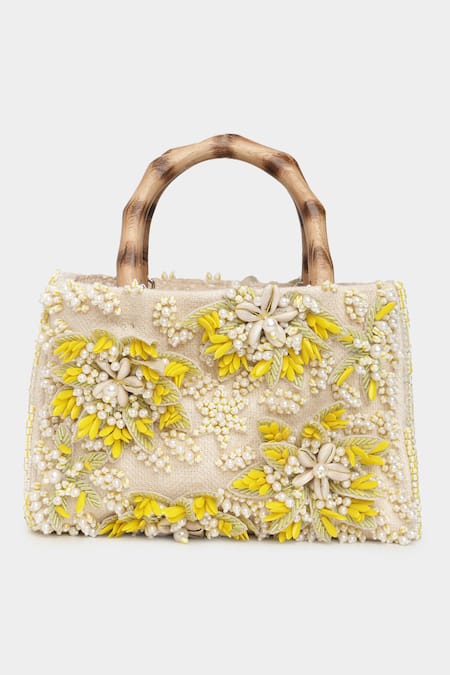 Aanchal Sayal Voyage Floral Pearl Embroidered Bag 