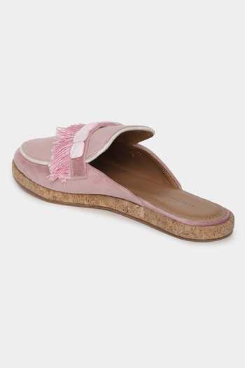 Aanchal Sayal_Pink Stone Isla Tassel Loafers_Online_at_Aza_Fashions