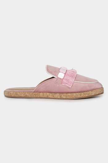 Buy_Aanchal Sayal_Pink Stone Isla Tassel Loafers_Online_at_Aza_Fashions