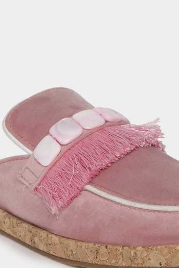 Shop_Aanchal Sayal_Pink Stone Isla Tassel Loafers_Online_at_Aza_Fashions