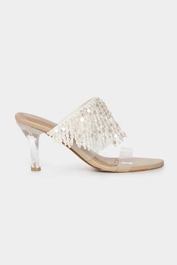 Buy_Aanchal Sayal_White Pearl Snowflake Embroidered Heels_Online_at_Aza_Fashions
