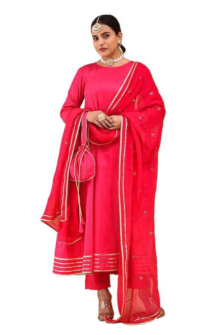 Buy Bannhi By Priyanka Rathore Pink Georgette, Satin, Anarkali And Pant Set With Work Dupatta Online at Aza Fashions Buy_Bannhi By Priyanka Rathore_Pink Georgette, Satin, Anarkali And Pant Set With Work Dupatta _Online_at_Aza_Fashions