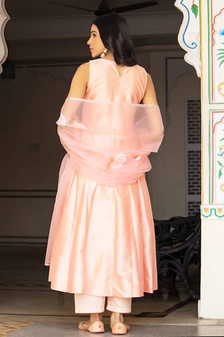 Bannhi By Priyanka Rathore Anarkali & Pant Set With Hand Painted Dupatta 