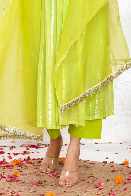 Buy Bannhi By Priyanka Rathore Green Georgette, Lurex Embroidery Scoop Neck Straight Hand Kurta Pant Set Online at Aza Fashions Buy_Bannhi By Priyanka Rathore_Green Georgette, Lurex Embroidery Scoop Neck Straight Hand Kurta Pant Set _Online_at_Aza_Fashions