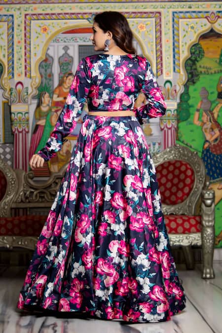 Bannhi By Priyanka Rathore Botanical Print Lehenga Set 