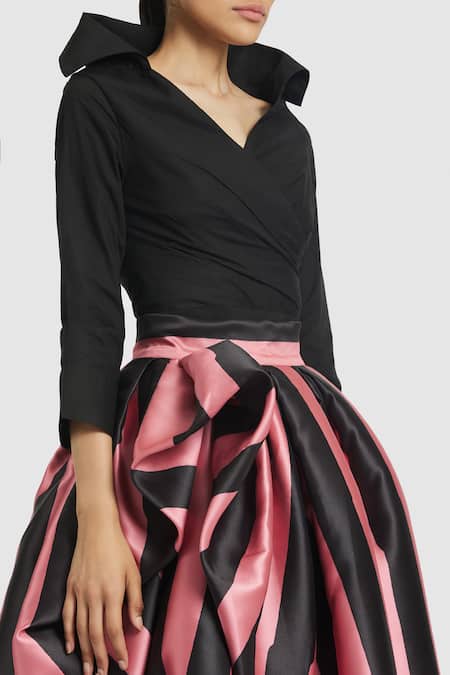 Buy_Gauri & Nainika_Black Cotton High Neck Solid Top _Online_at_Aza_Fashions