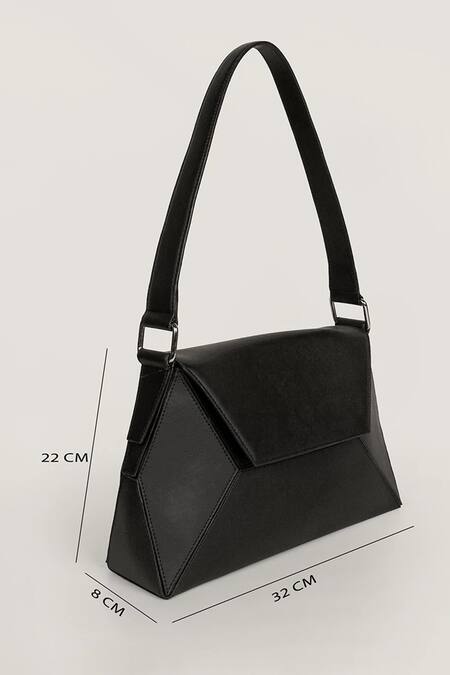 Shop_The House Of Ganges_Black Hazel Rectangle Shaped Handbag_Online_at_Aza_Fashions