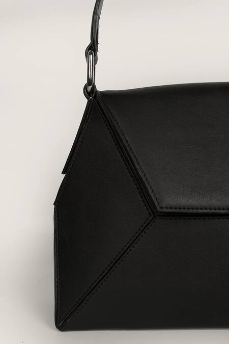 The House Of Ganges_Black Hazel Rectangle Shaped Handbag_at_Aza_Fashions