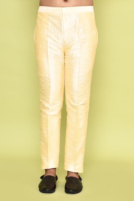 Arihant Rai Sinha_Beige Silk Stones Embroidered Placket Kurta With Pant_Online_at_Aza_Fashions