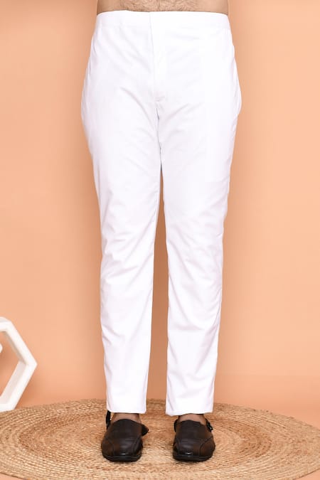 Arihant Rai Sinha_Cream Silk, Cotton Mirrors, Embroidery Kurta With Pant_Online_at_Aza_Fashions