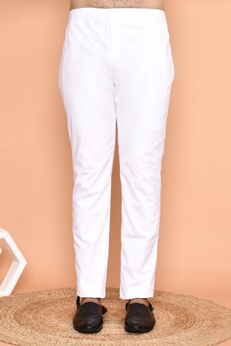 Shop_Arihant Rai Sinha_White Silk, Cotton Mirrors, Embroidery Work Kurta Set 