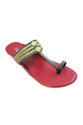 Buy The Madras Trunk Multicolor Haiku Ruhi Cut-out Pattern Kolhapuri Flats Online at Aza Fashions Buy_The Madras Trunk_Multicolor Haiku Ruhi Cut-out Pattern Kolhapuri Flats _Online_at_Aza_Fashions