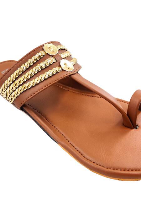 Shop_The Madras Trunk_Brown Haiku Ruhi Braided Kolhapuri Flats _Online_at_Aza_Fashions