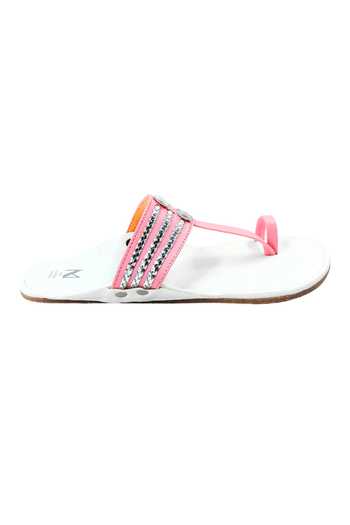 The Madras Trunk Pink Plain Haiku Ruhi Cut-out Motifs Kolhapuri Flats at Aza Fashions The Madras Trunk_Pink Plain Haiku Ruhi Cut-out Motifs Kolhapuri Flats _at_Aza_Fashions