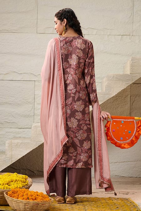 Saundh Mahi Floral Print Kurta Pant Set 