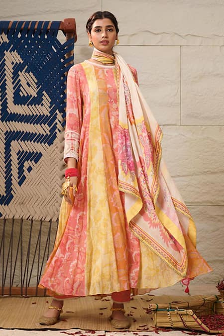 Saundh Kora Embroidered Anarkali Set 