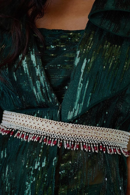 Shop Lovetobag Ivory Japanese Beads Kiah Drop Belt at Aza Fashions Shop_Lovetobag_Ivory Japanese Beads Kiah Drop Belt _at_Aza_Fashions