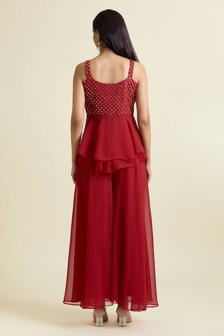 Samyukta Singhania Mirror Embroidered Yoke Tunic Set 