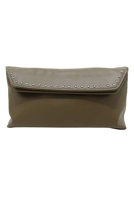 TROV Nyra Stud Detail Foldover Clutch 