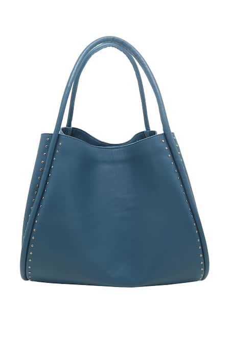 TROV Blue Studs Zoe Tote Bag With Wallet 