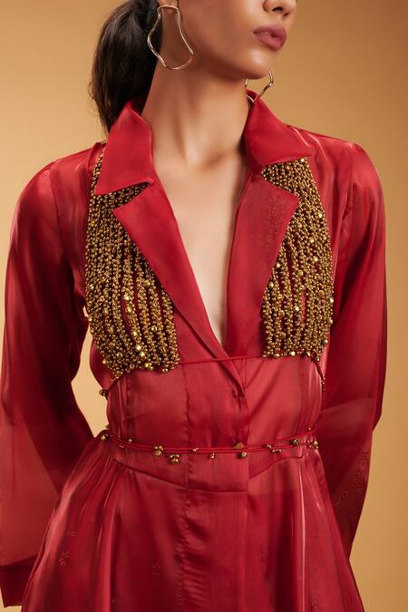 Buy_Rirasa_Gold Beads Pathakam Ghungroo Bralette _Online_at_Aza_Fashions