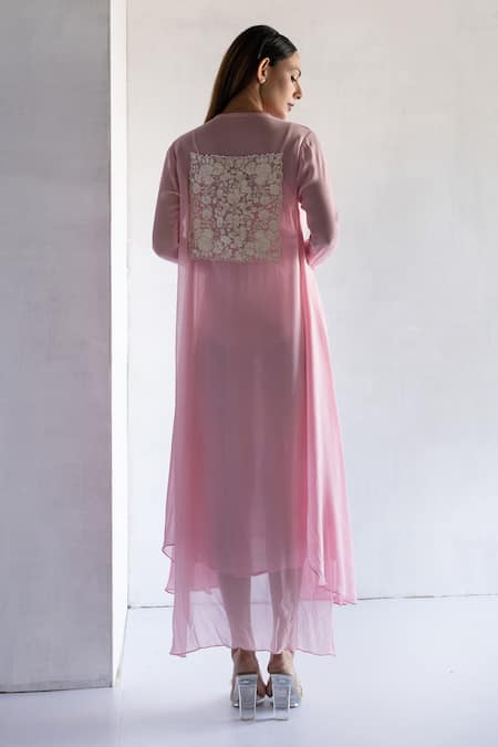 Bharat Adiani Floral Thread Embroidered Tunic 