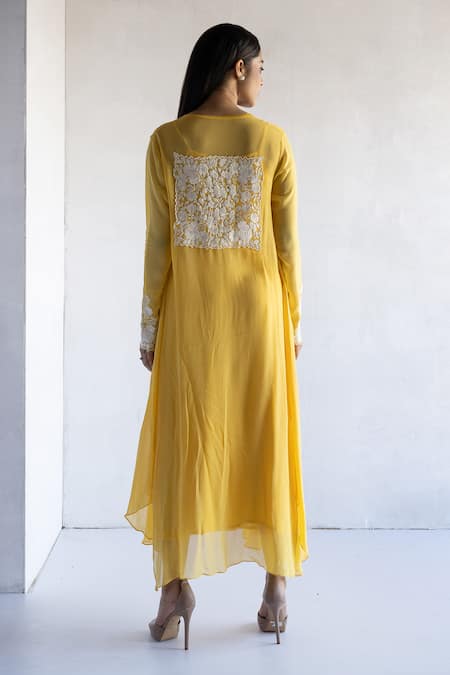 Bharat Adiani Thread Embroidered Asymmetric Tunic 