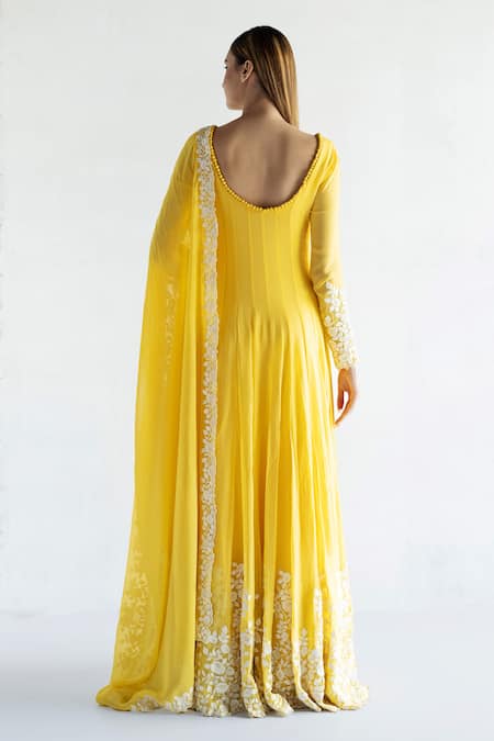 Bharat Adiani Embroidered Anarkali With Dupatta 