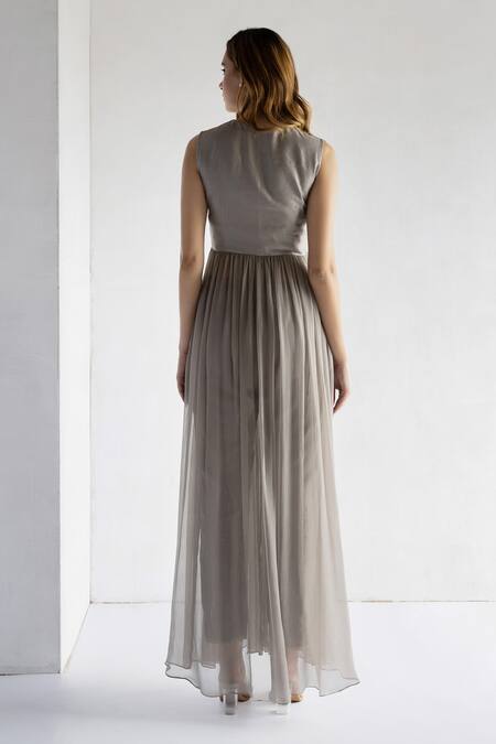 Bharat Adiani Floral Thread Embroidered Kurta & Pant Set 