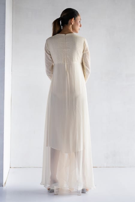 Bharat Adiani Floral Embroidered Asymmetric Tunic 