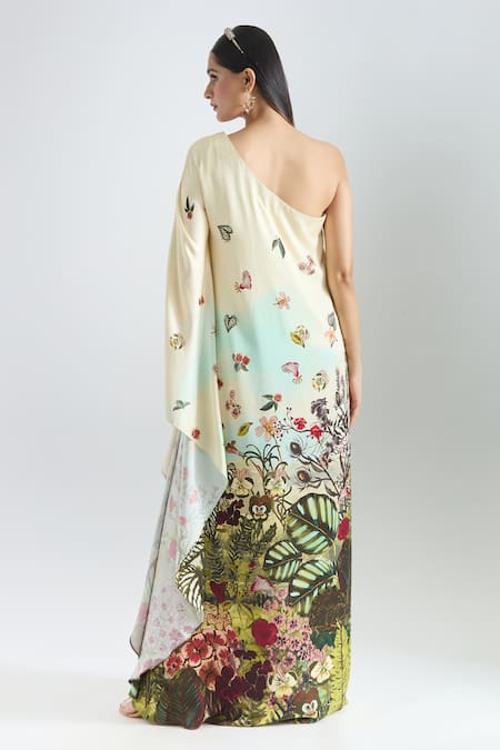 Prints By Radhika One Shoulder Printed Kaftan 