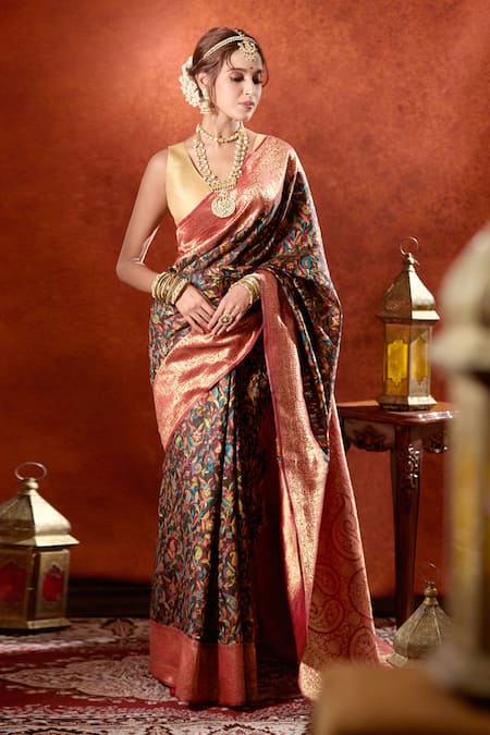 Samyukta Singhania Paisley Handwoven Saree With Running Blouse 